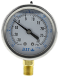 0-30 2-1/2^ Vacuum / Pressure Gauge, Liquid Filled