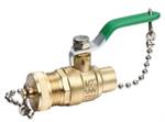 1^ COPPER SWEAT x 3/4^ GHT LF Brass Ball Valve With Safety Cap