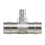1^ x 1^ x 3/4^ Cold Expansion PEX Reducing Tee, 304SS