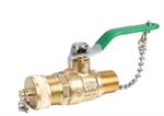 1/2^ MPT x 3/4^ GHT LF Brass Ball Valve With Safety Cap