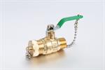 1/2^ MPT x 3/4^ GHT LF Brass Ball Valve With Safety Cap