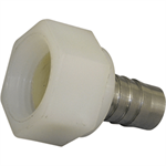 1/2^ Nylon FPT Nut X 1/2^ SS Barb, Swivel Fitting w/Washer