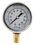 2 1/2^ Liquid Filled Pressure Gauge 0 - 100 psi with Brass 1/4^ MPT