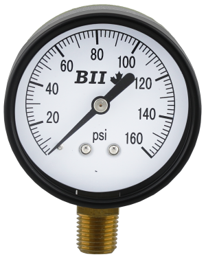 2-1/2' Pressure Gauge 0-160 Psi with Brass 1/4' MPT