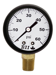 2^ Pressure Gauge 0- 60 PSI with Brass 1/4^ MPT