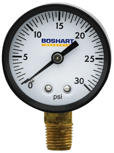 2' Pressure Gauge 0-30 Psi with Brass 1/4' MPT