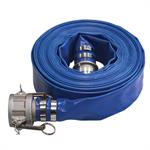 2^ x 100' Blue Lay Flat Discharge Hose with Aluminum Camlock Fittings