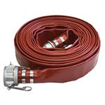 2^ x 100' Brown Lay Flat Discharge Hose with Aluminum Camlock Fittings