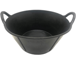 21 Qt Black Rubber Feed Pan - With Handle. 5/case