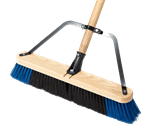 24^ Soft Push Broom w/ Brace & 60^ Handle, Black/Blue