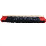 24^ Stiff Push Broom HEAD ONLY with Hardware Kit NO HANDLE Black/Red