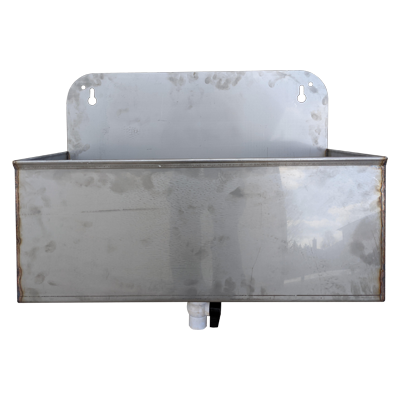 30" x 12" x 12" Stainless Wall Mount Water Trough With Drain