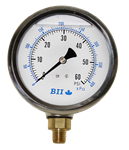 4^ Liquid Filled Pressure Gauge 0 - 60 psi with Brass 1/4^ MPT