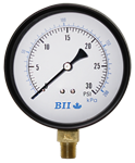 4^ Pressure Gauge 0-30 Psi with Brass 1/4^ MPT