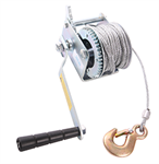 600 lb Capacity Hand Winch with 30' SS Cable & Hook