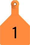 Herdsman Large Tags. 25/pkg Orange Numbered 1-25