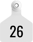 Herdsman Medium Tags. 25/pkg White Numbered 26-50