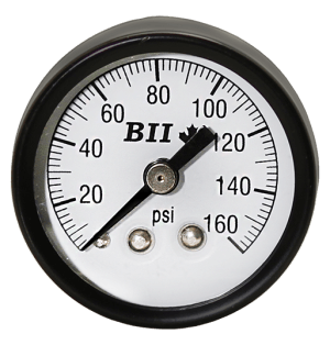 Pressure Guage 0-160 PSI 1 1/2' Dial 1/8' MPT, CENTRE BACK MOUNT