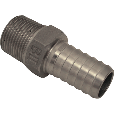 Stainless Steel Adapter 3/4" MTP X 1/2" Poly Pipe