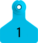 Stockman Small Tags. 25/pkg Blue Numbered 1-25