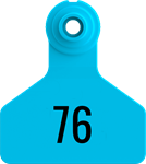 Stockman Small Tags. 25/pkg Blue Numbered 76-100