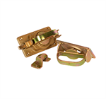 Plated Cast Barn Door EASY LATCH Extra Long 2 1/4 to 4