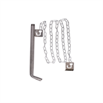 Single Stainless Steel Hanging Waterer - with pipe, chain & ceiling bracket.