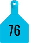 Stockman Large Tags. 25/pkg Blue Numbered 76-100