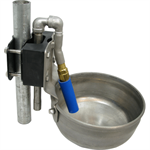 304SS Round bowl w/ HD Bracket & Super Flow valve, spacer for Bottom Feed