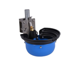Round Plastic Water Bowl with Super Flow Valve fully assembled with
