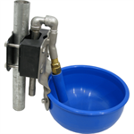 Round Blue Poly Bowl w/304SS Bracket & Super Flow valve, spacer for Bottom Feed