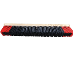 24^ Stiff Push Broom HEAD ONLY with Hardware Kit NO HANDLE Black/Red