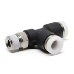 1/4^ Air Tube Fit x 1/4^ NPT x 1/4^ Air Tube Fit Branch Tee