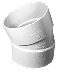 4^ PVC Sewer 22-1/2deg Elbow - 30 pcs/Case