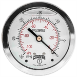 0-30 2-1/2^ Vacuum Gauge, Liquid Filled  Centre Back Mount