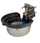 304SS Round bowl with HD Bracket & Super Flow valve, Fully assembled