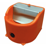 Low Profile Heated Tusker Stall Waterer - 11^ drinking height, Orange
