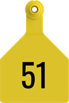 Stockman Large Tags. 25/pkg Yellow 51-75