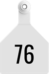 Stockman Large Tags. 25/pkg White Numbered 76-100