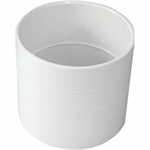 4^ PVC Sewer Coupling - Hub x Hub with pipe stop - 50 pcs/Case