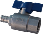 Pex Ball Valve 1/2^ pex x 1/2^ FPT, 304SS